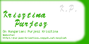 krisztina purjesz business card